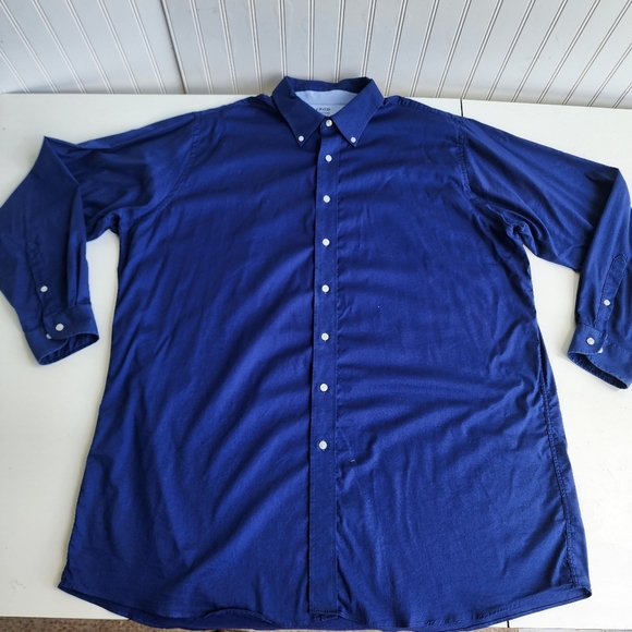 IZOD Advantage Men's Easy Care Button Down Long Sleeve Tall Fit Dress Shirt 18.5 - Picture 1 of 8